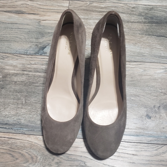 Cole Haan suede chunky heels right 8.5 & left 9 - Picture 5 of 10